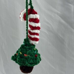 Festive Green and Red Holiday Ornament for Rearview Mirror